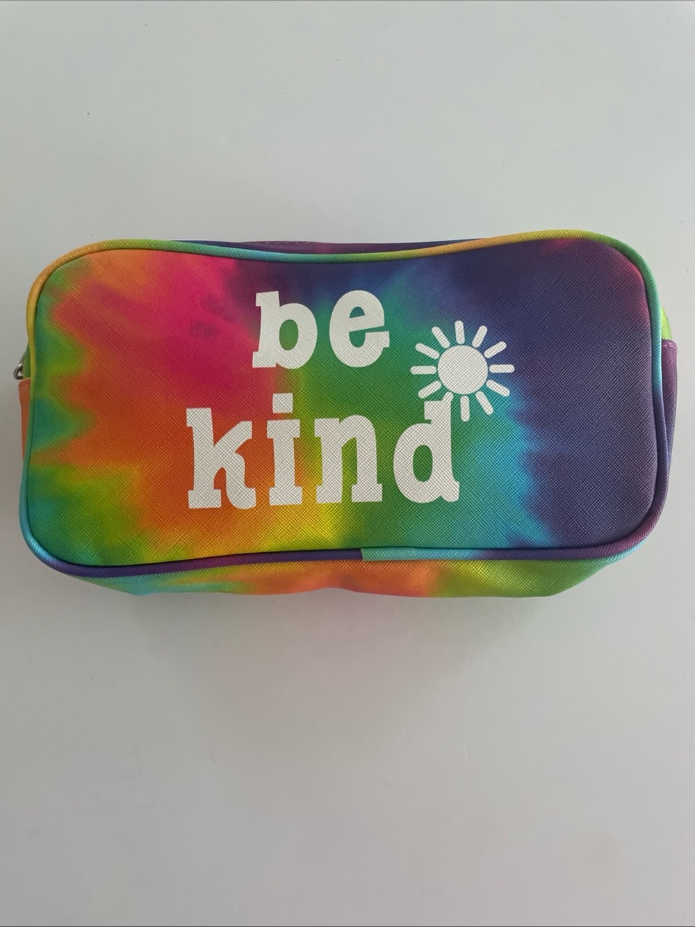 Kids Rainbow Tie-Dye Pencil Case - 'Be Kind' makeup accessories has charm